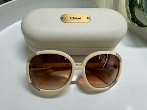 Authentic Chloe Myrte CL 2119 Oversized Ivory Sunglasses with Case